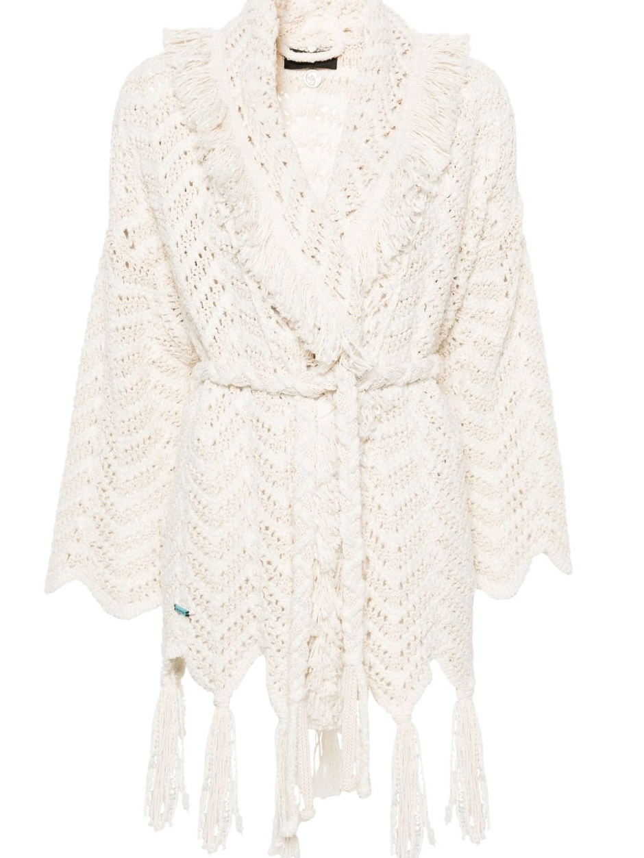 Affordable chevron-knit Women fringed Alanui cardigan 0714